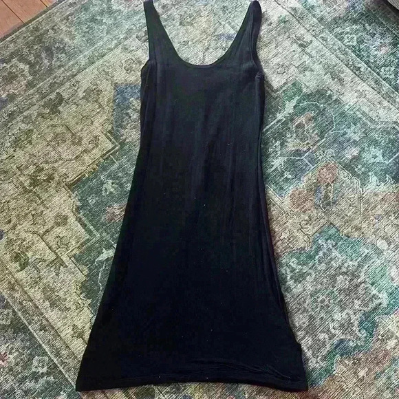 Front twist Draped Midi Stretch Classic Dress Timeless Ruched Boho Lagenlook NÖR - Picture 5 of 7